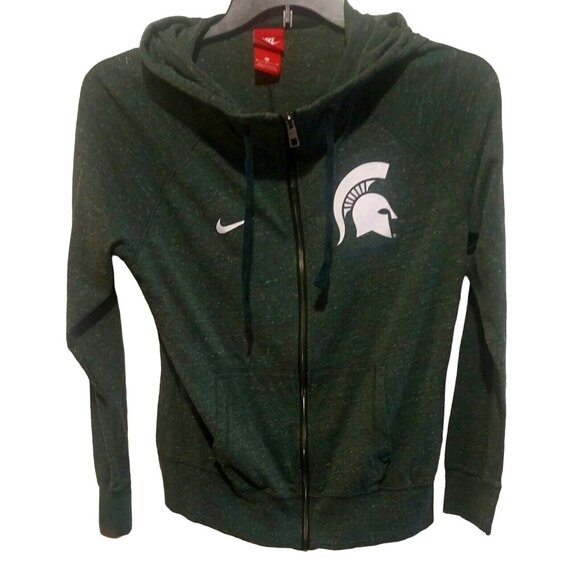 Nike Womens Green Michigan State Spartans Hoodie Jacket Size S - Picture 1 of 4